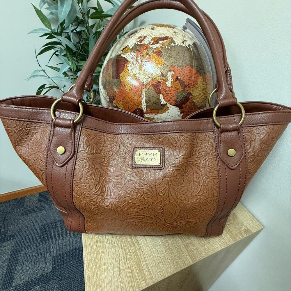 Frye & Co Brown leather embossed tote